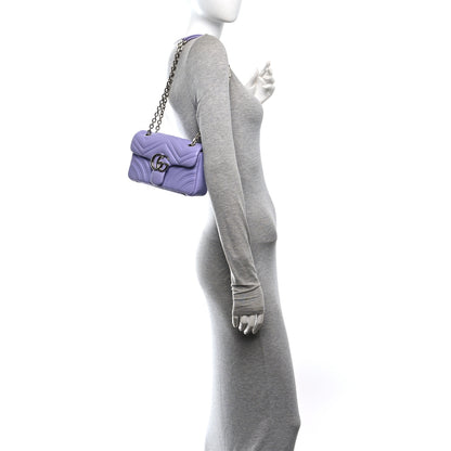 Gucci Lambskin Matelasse Small GG Marmont Shoulder Bag Lapis 2 of 10