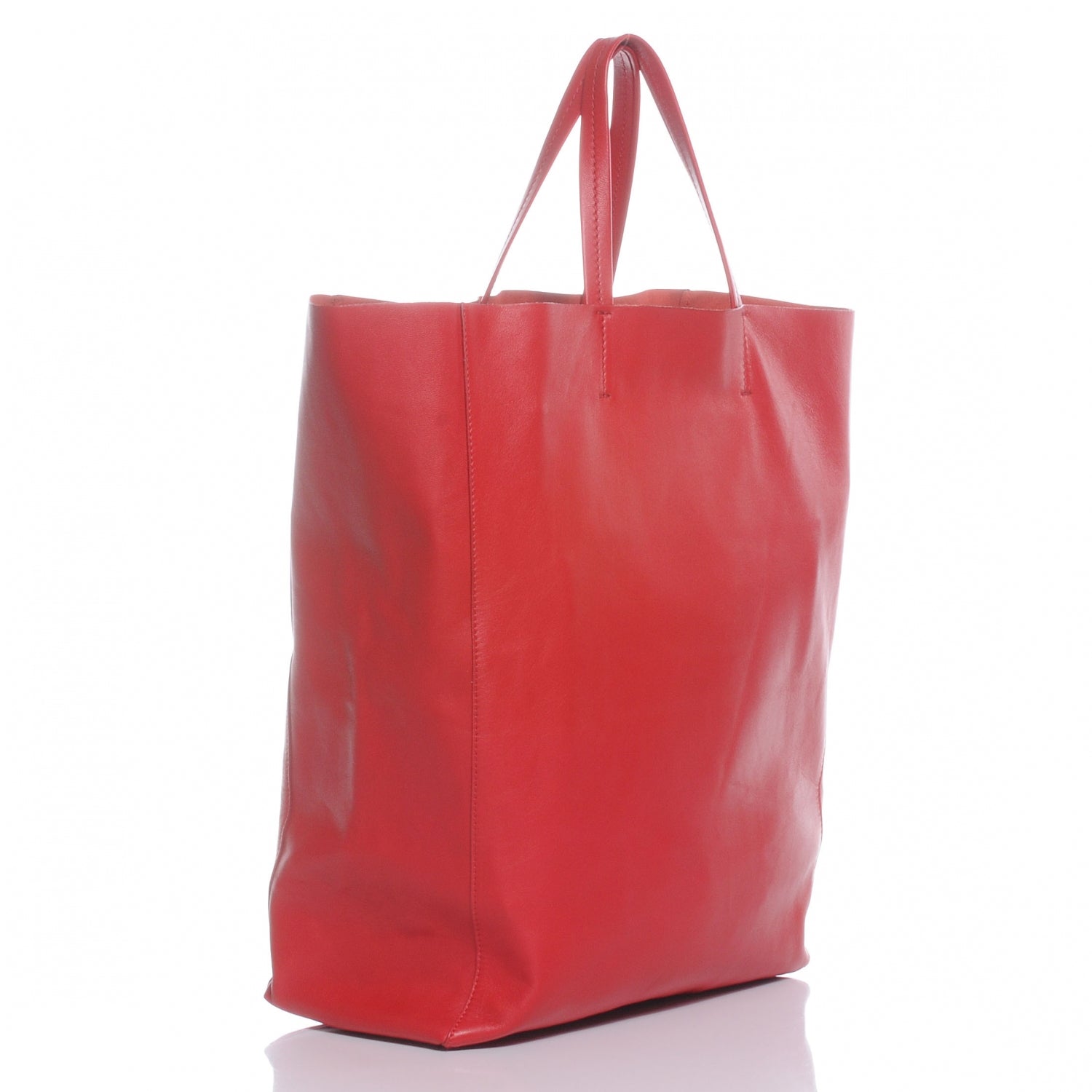 Celine Lambskin Cabas Vertical Tote Red 3 of 9