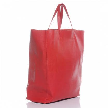 Celine Lambskin Cabas Vertical Tote Red 3 of 9