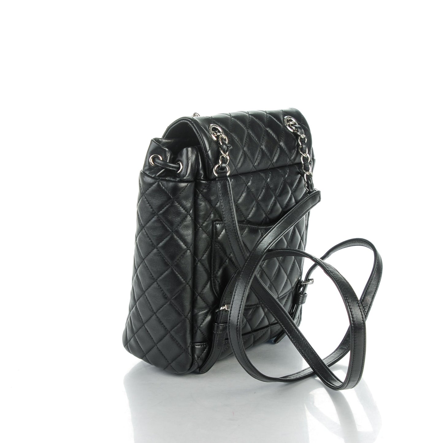 Lambskin Quilted Small Urban Spirit Backpack Black