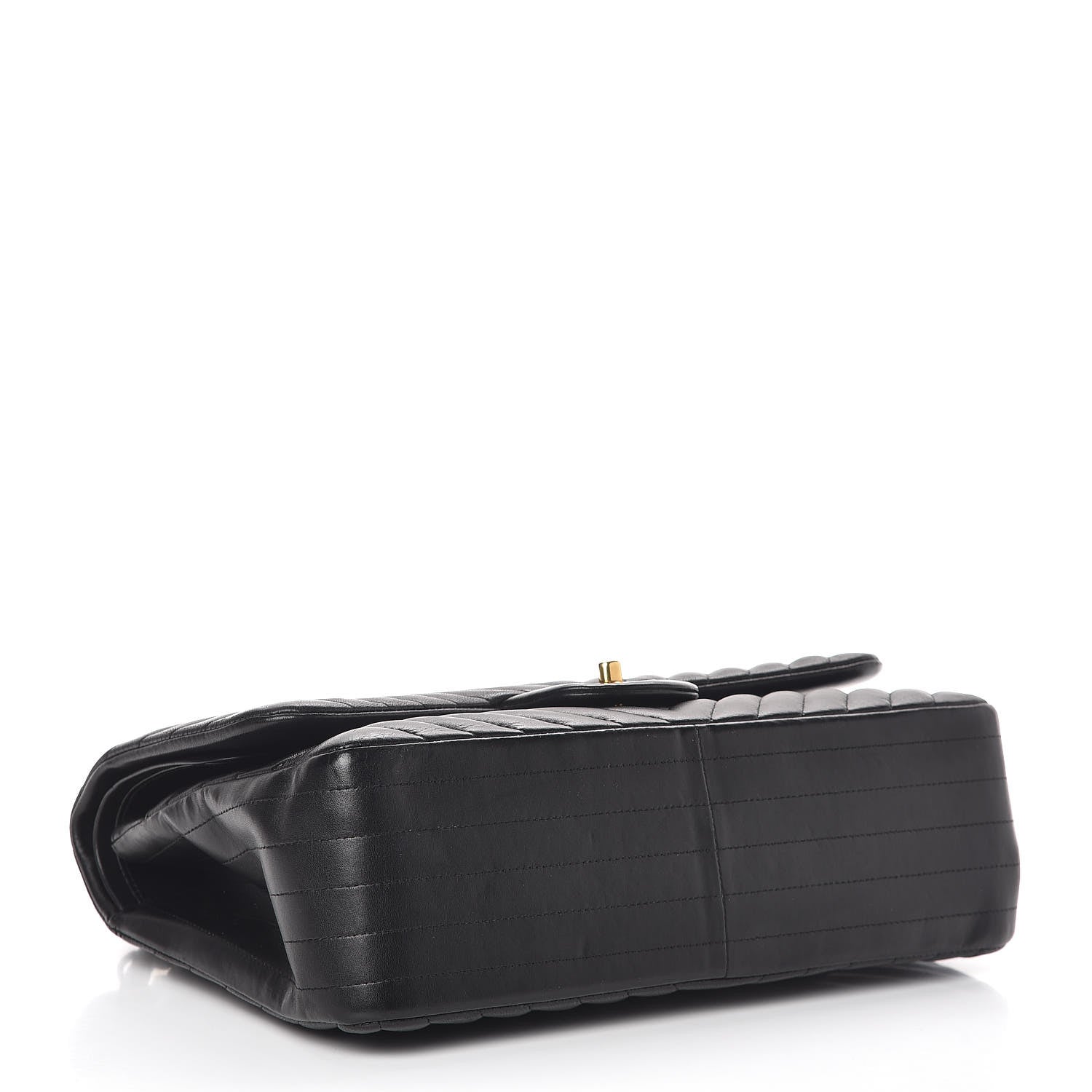 Chanel Lambskin Chevron Quilted Jumbo Double Flap Black 4 of 9