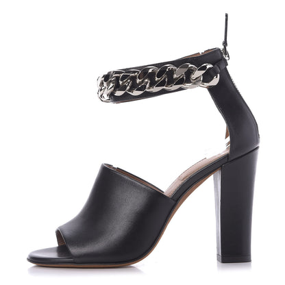 Givenchy Lambskin Ankle Chain Platform Sandals 37 Black 1 of 9