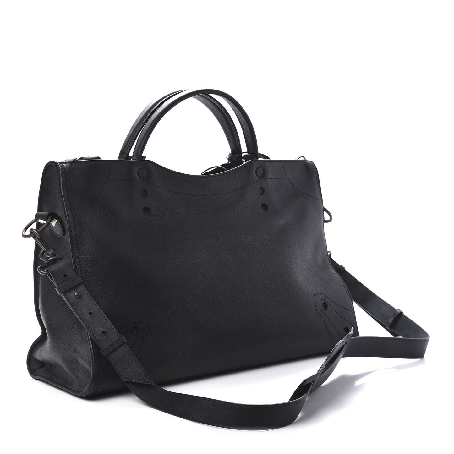 Veau Grana Perforated Blackout Hardware City Black