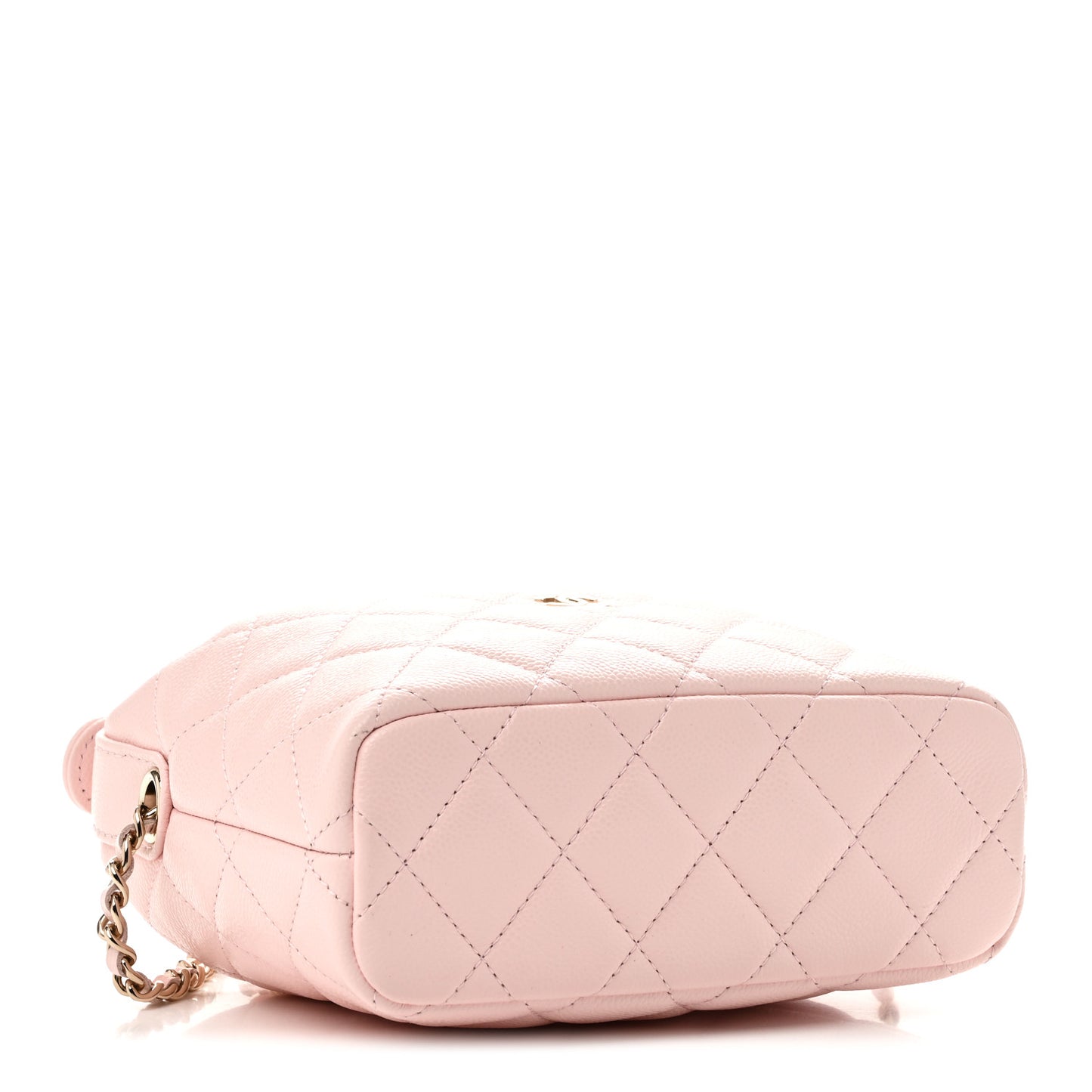Caviar Quilted Hobo Clutch With Chain Light Pink