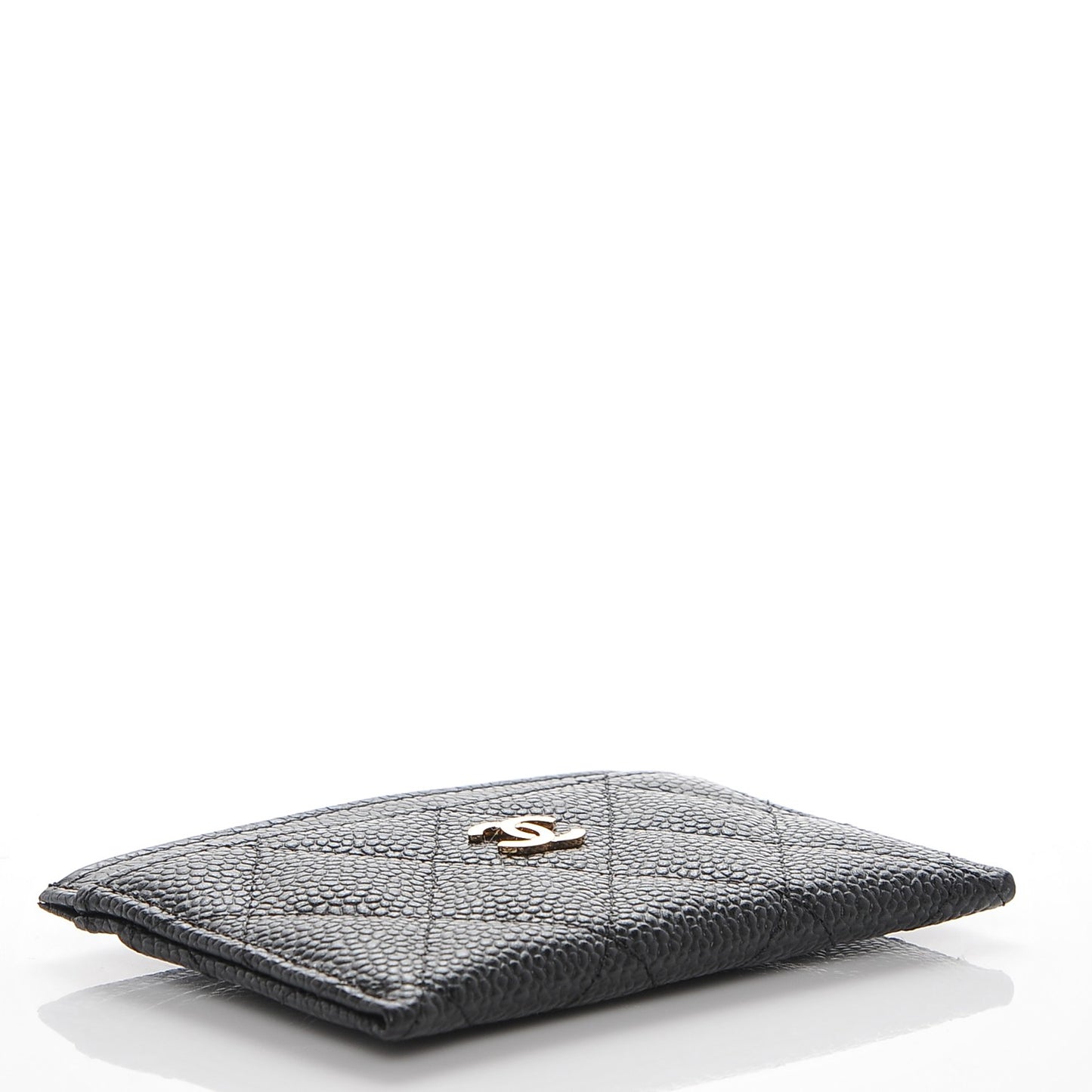 Caviar Quilted Card Holder Black