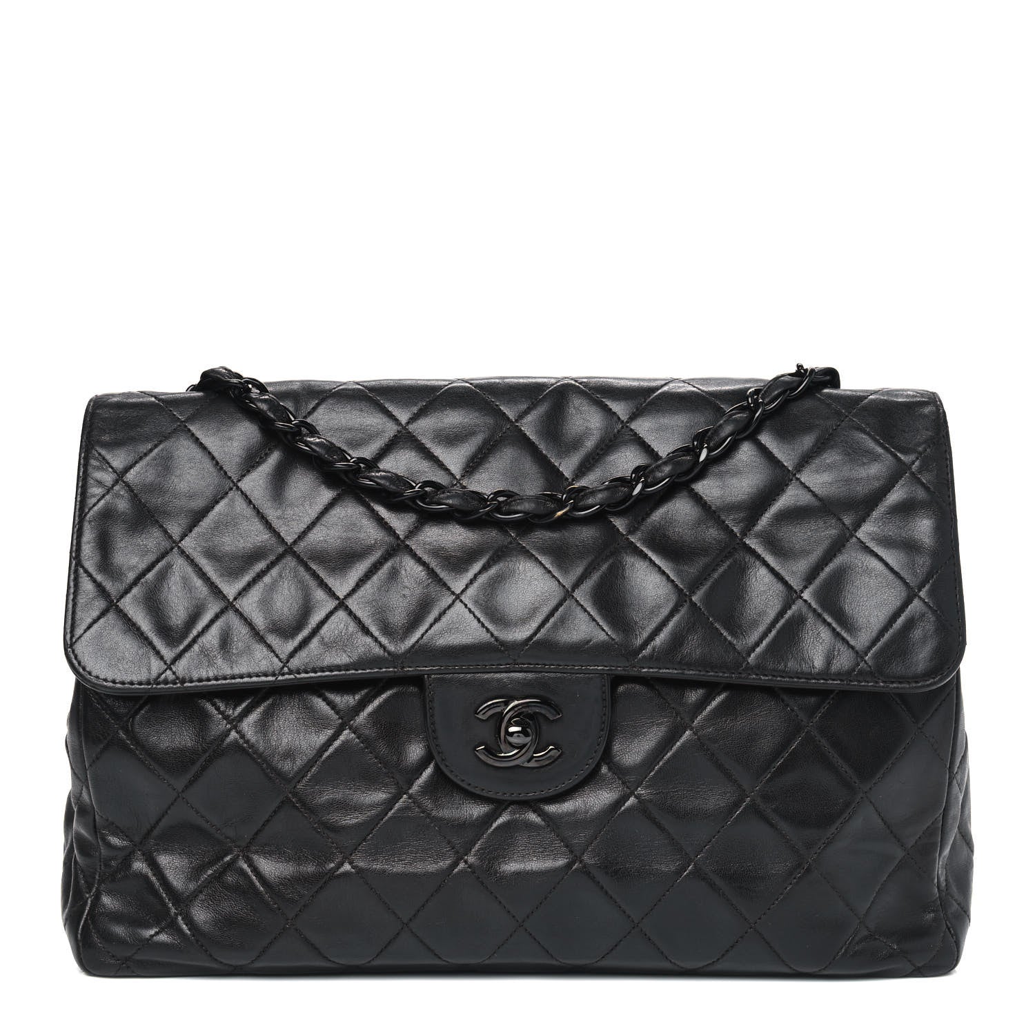 Chanel Lambskin Quilted Jumbo Single Flap So Black 1 of 5