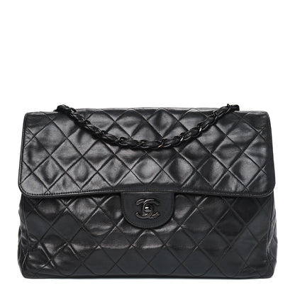 Chanel Lambskin Quilted Jumbo Single Flap So Black 1 of 5