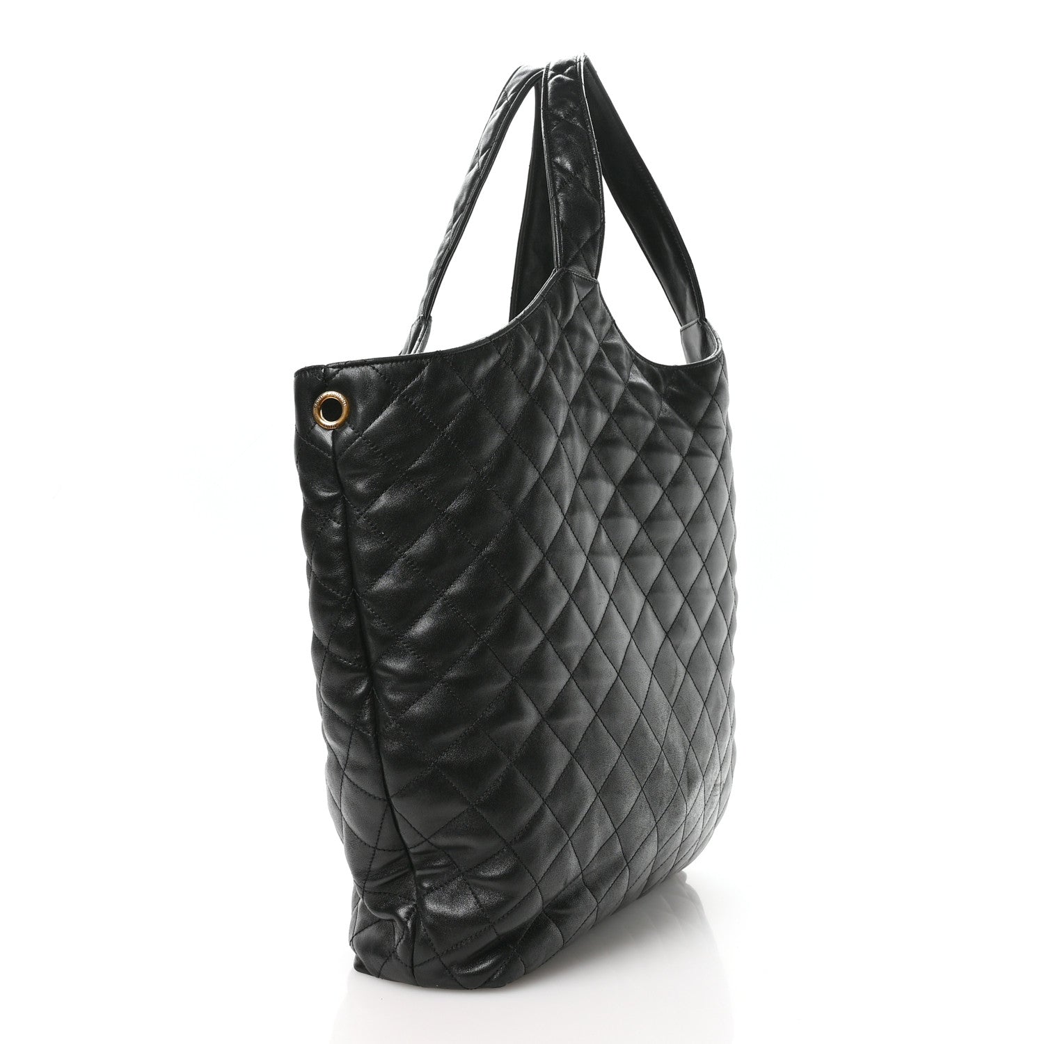 Saint Laurent Lambskin Quilted Maxi Icare Shopping Tote Black 4 of 11