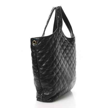 Saint Laurent Lambskin Quilted Maxi Icare Shopping Tote Black 4 of 11