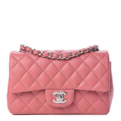 Chanel Lambskin Quilted Mini Rectangular Flap Pink 1 of 11