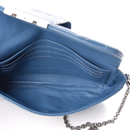 Christian Dior Patent Cannage New Lock Pouch Blue 5 of 13
