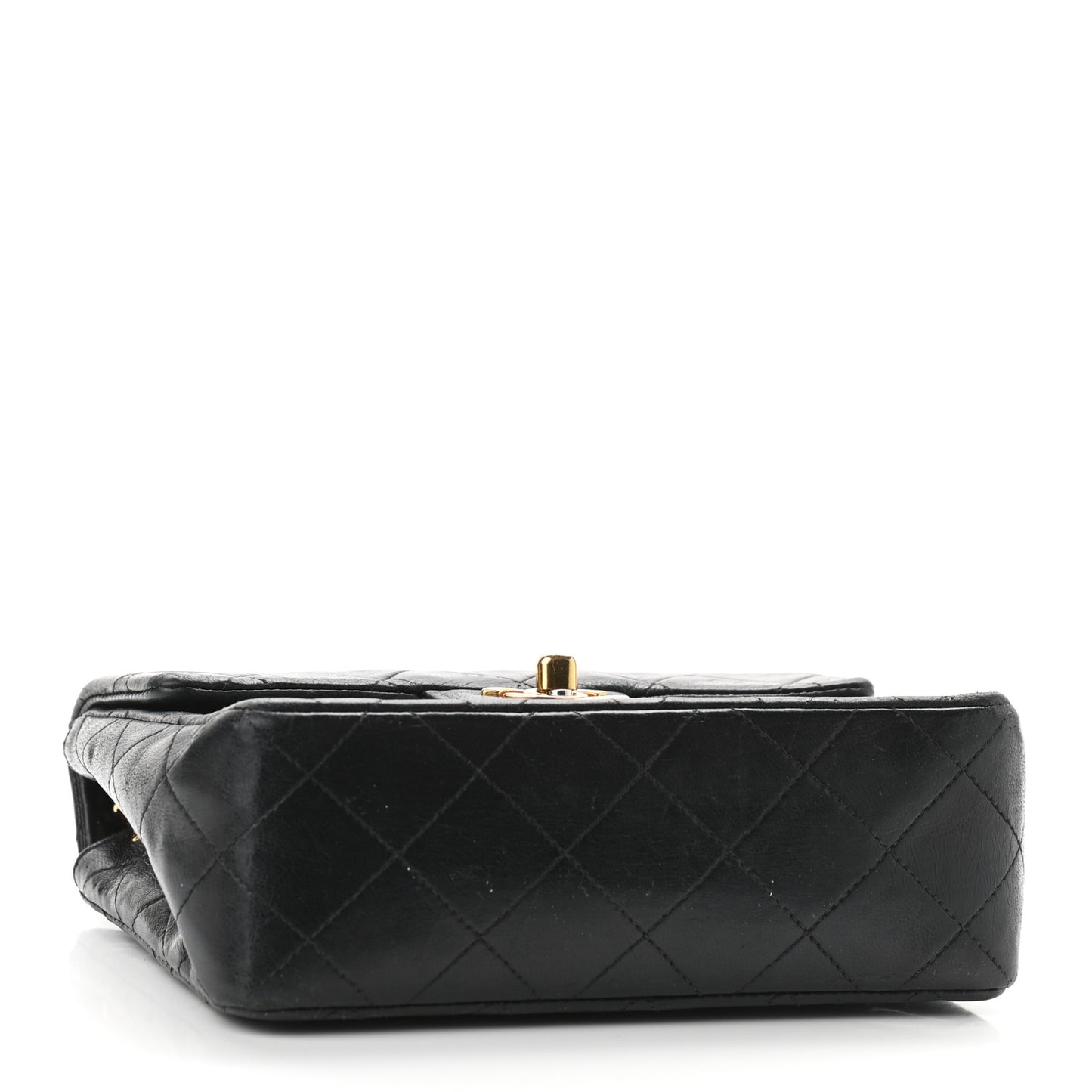 Lambskin Quilted Mini Square Flap Bag Black