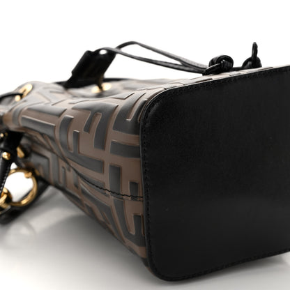 Fendi Vitello Liberty F is Fendi Bi-Color FF 1974 Embossed Mini Mon Tresor Bucket Bag Maya Black 8 of 9