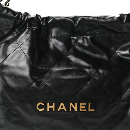 Chanel Shiny Calfskin Quilted Small Chanel 22 Black 9 of 12