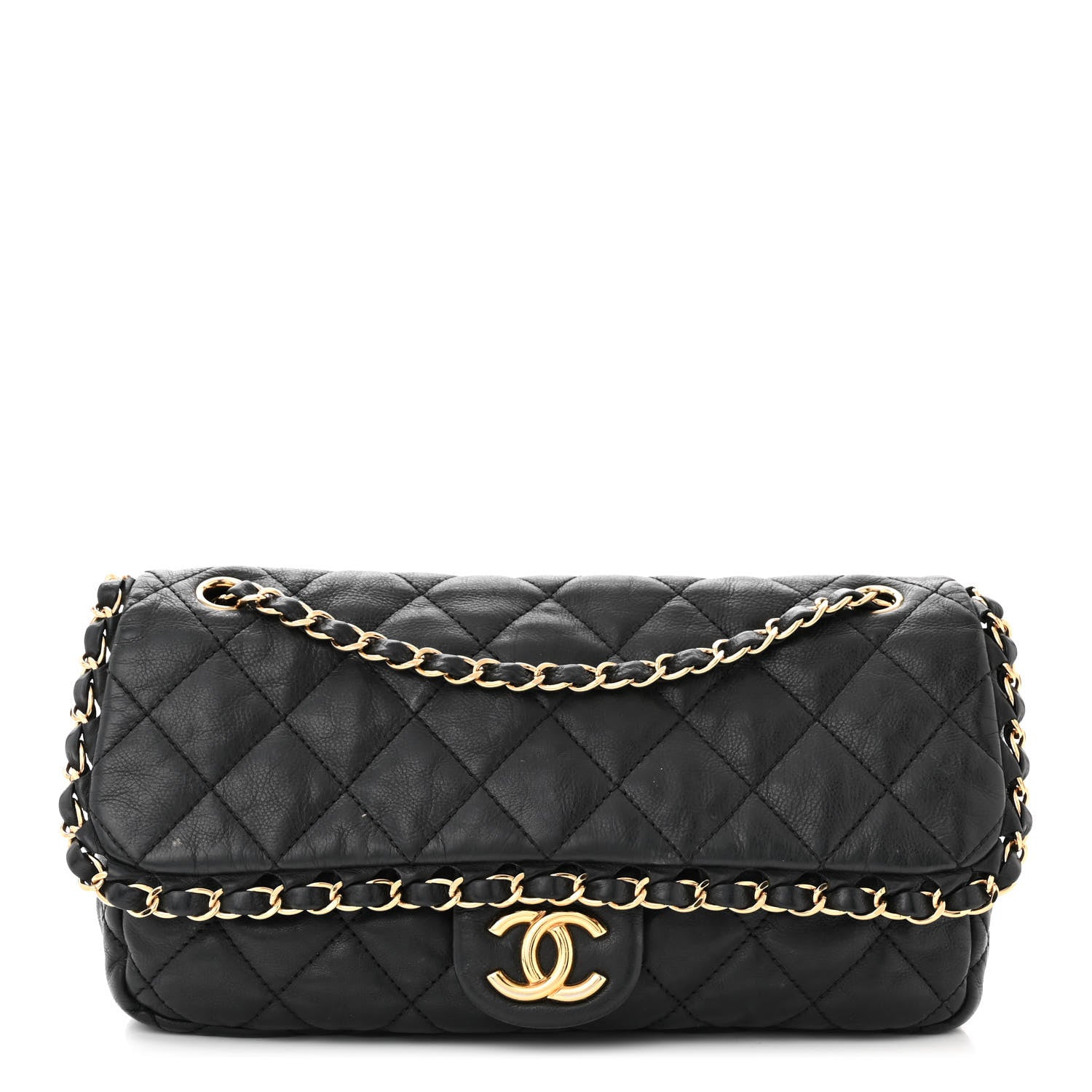 Chanel Calfskin Quilted Medium Chain Me Flap Black 1 of 13