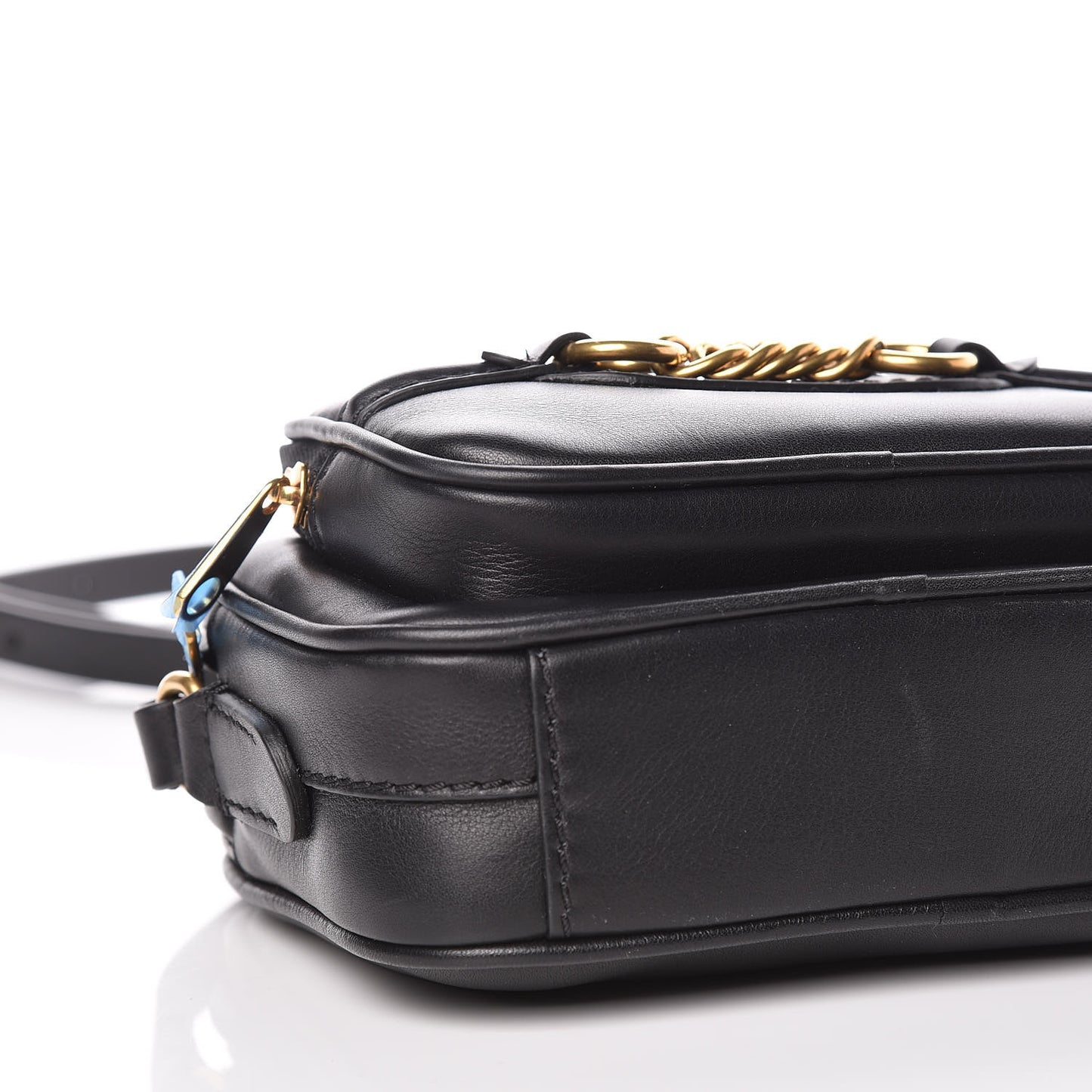 Smooth Calfskin 1983 Knight Check Link Camera Bag Black