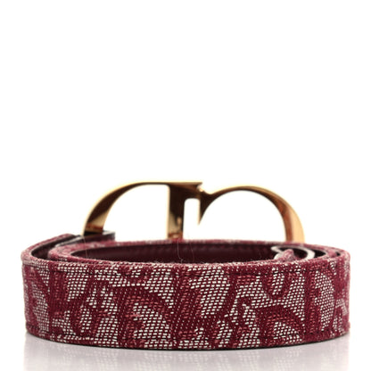 Christian Dior Monogram CD Belt 80 Burgundy 2 of 5
