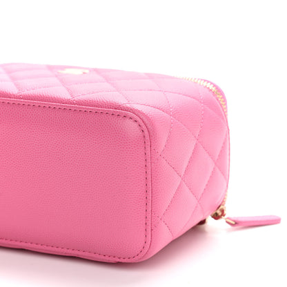 Chanel Caviar Quilted Small Vanity Case With Chain Pink 9 of 9