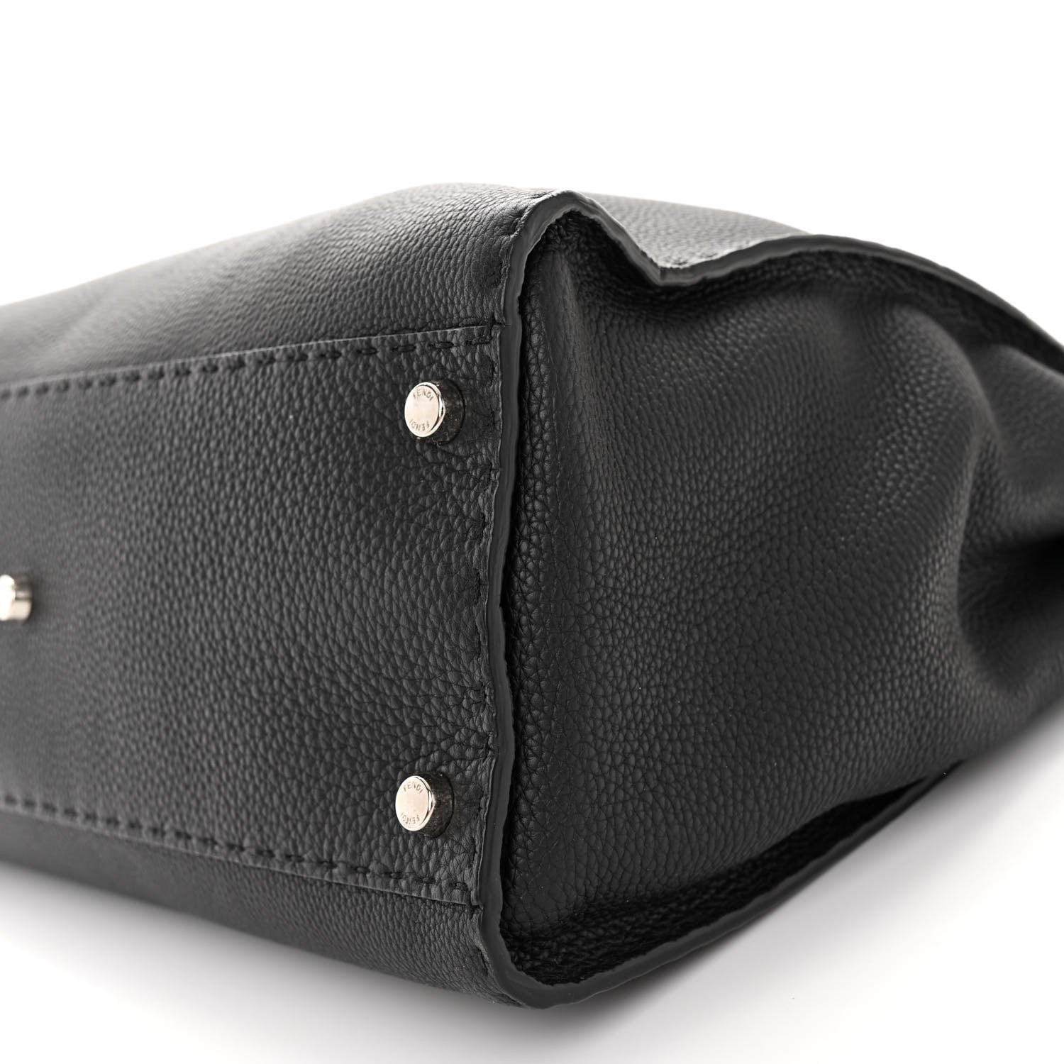 Fendi Cuoio Romano Selleria Bi-Color Large Peekaboo Iconic Satchel Black Mou 10 of 11