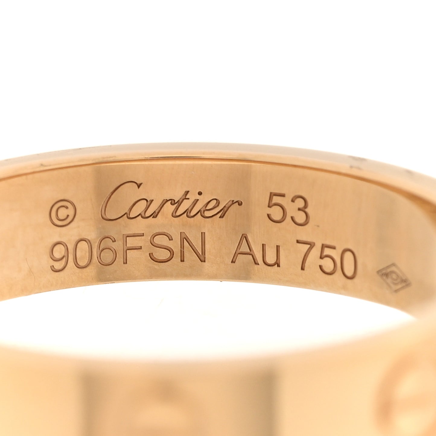 18K Yellow Gold Diamond 4mm LOVE Wedding Band Ring 53 6.25