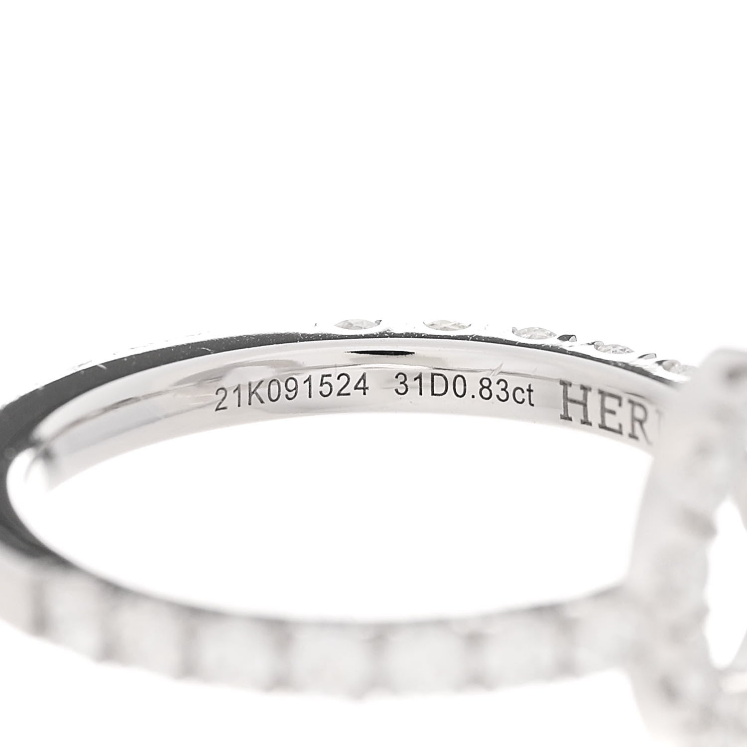 Hermes 18K White Gold Diamond Finesse Ring 51 5.75 7 of 9