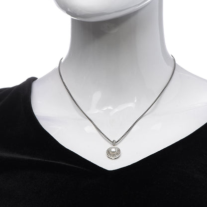 David Yurman Sterling Silver Diamond Pearl 8mm Cerise Pendant Necklace 2 of 6