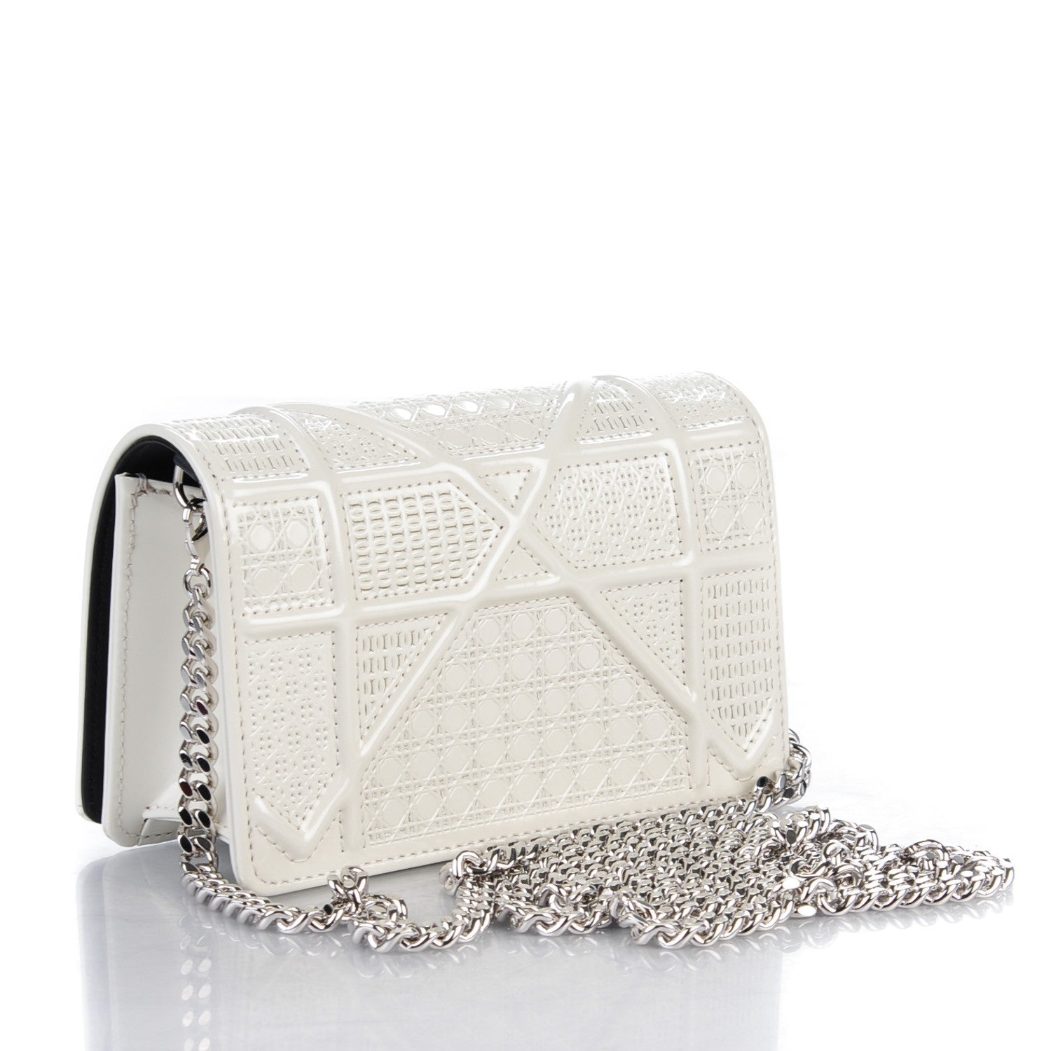 Christian Dior Patent Micro-Cannage Baby Diorama Flap Bag White 3 of 7