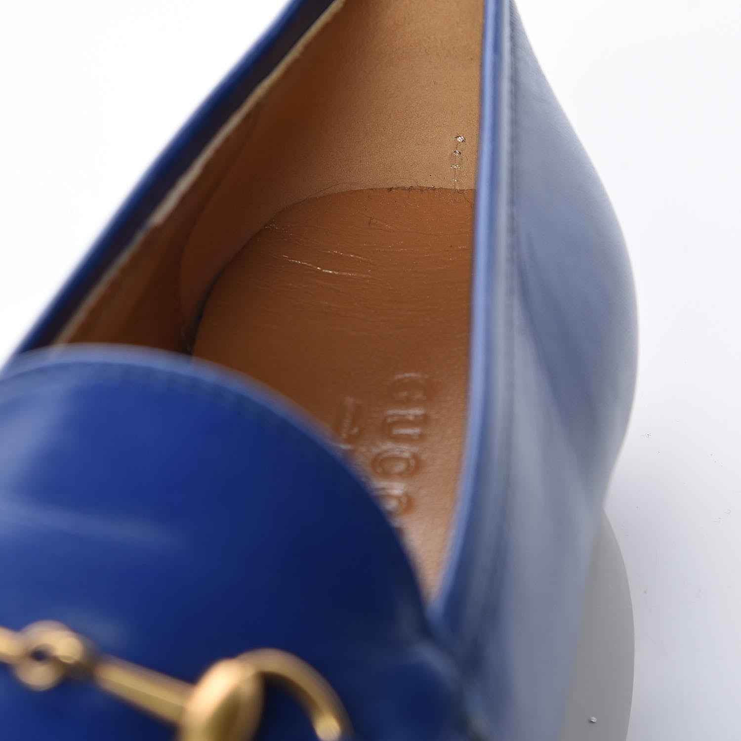 Gucci Malaga Kid Womens Jordaan Loafers 36 Electric Blue 9 of 12