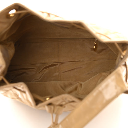 Chanel Vinyl Quilted Drawstring Shoulder Bag Beige 5 of 9
