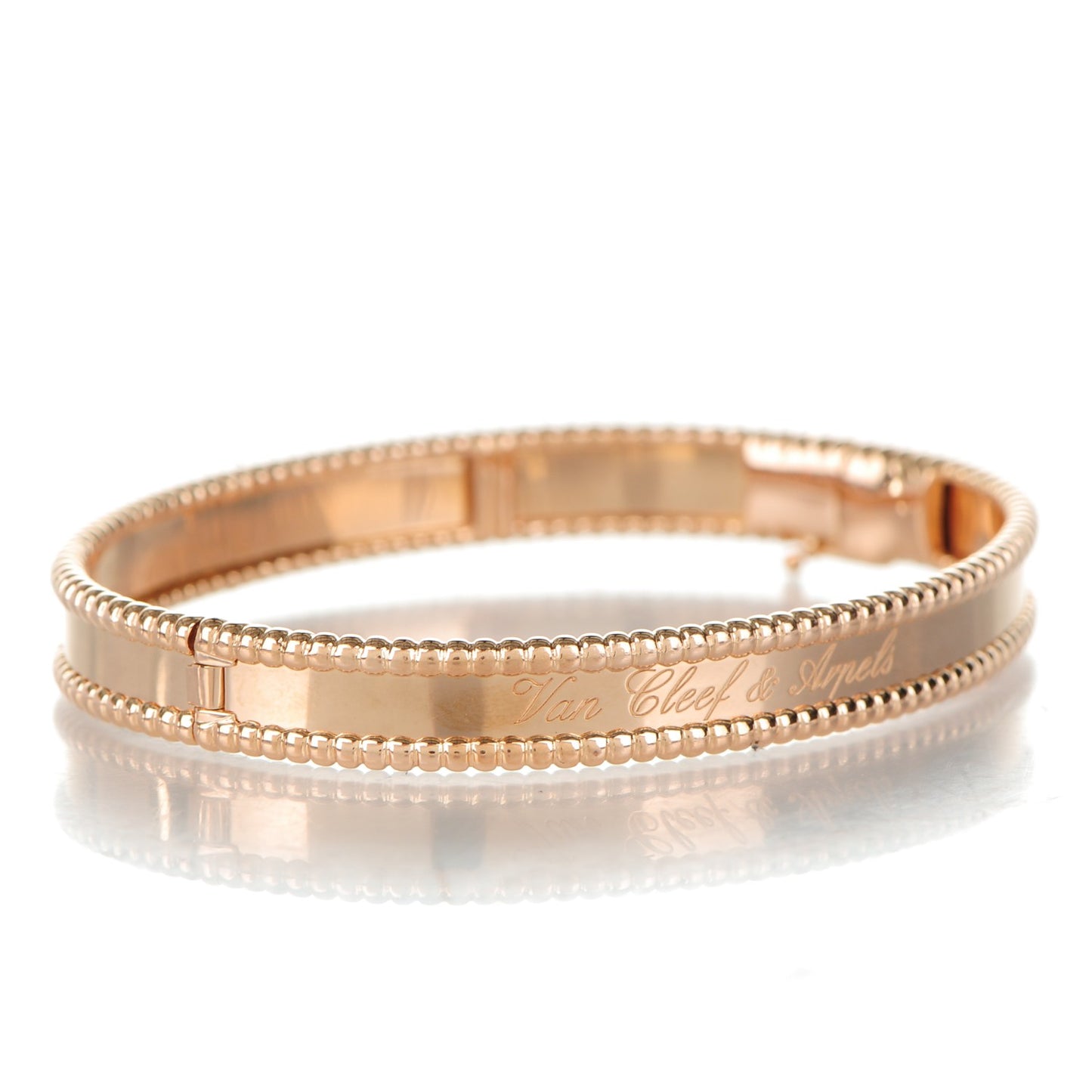 18K Rose Gold Perlee Signature Bangle Bracelet L
