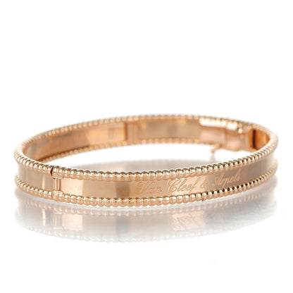 Van Cleef & Arpels 18K Rose Gold Perlee Signature Bangle Bracelet L 3 of 6