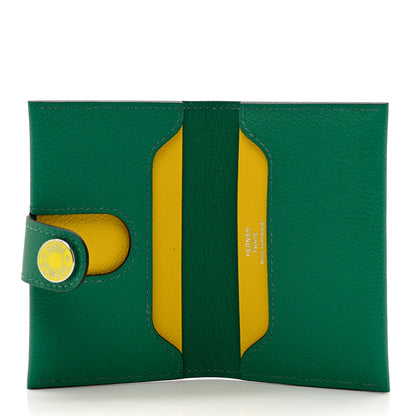 Hermes Evercolor R.M.S Card Holder Vert Vertigo Jaune De Naples 5 of 6