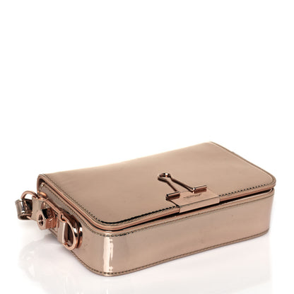 Off-White Patent Mirror Binder Clip Bag Rose Gold 4 of 17