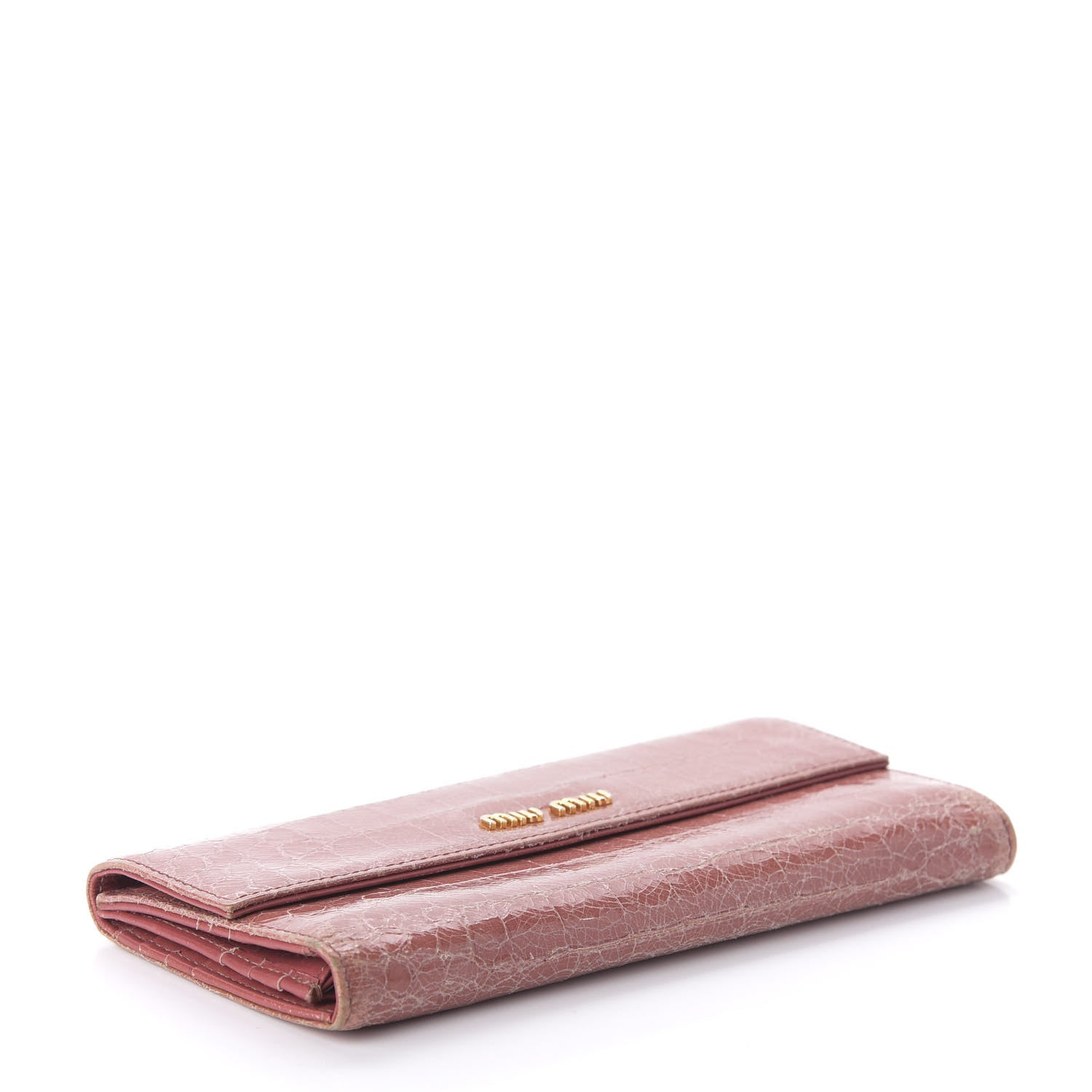 Miu Miu Crocodile Embossed Saint Cocco Lux Continental Flap Wallet Antico 4 of 9