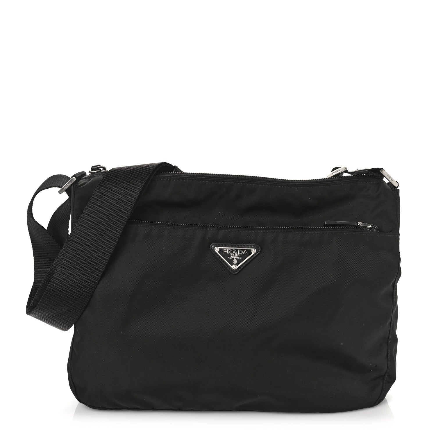 Prada Nylon Messenger Bag Black 1 of 8