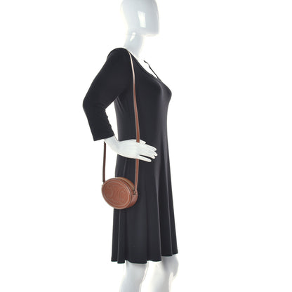Celine Smooth Calfskin Cuir Small Triomphe Oval Crossbody Purse Tan 2 of 8