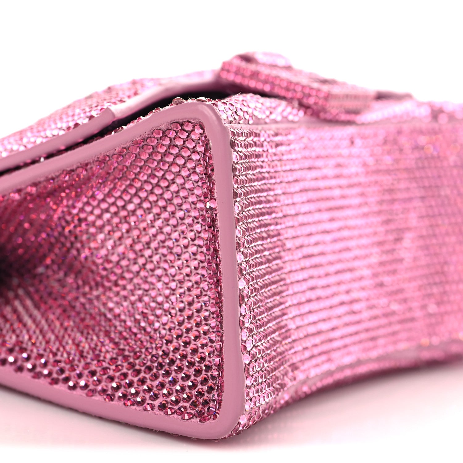 Balenciaga Strass Suede Hourglass Top Handle Bag XS Pink 8 of 9