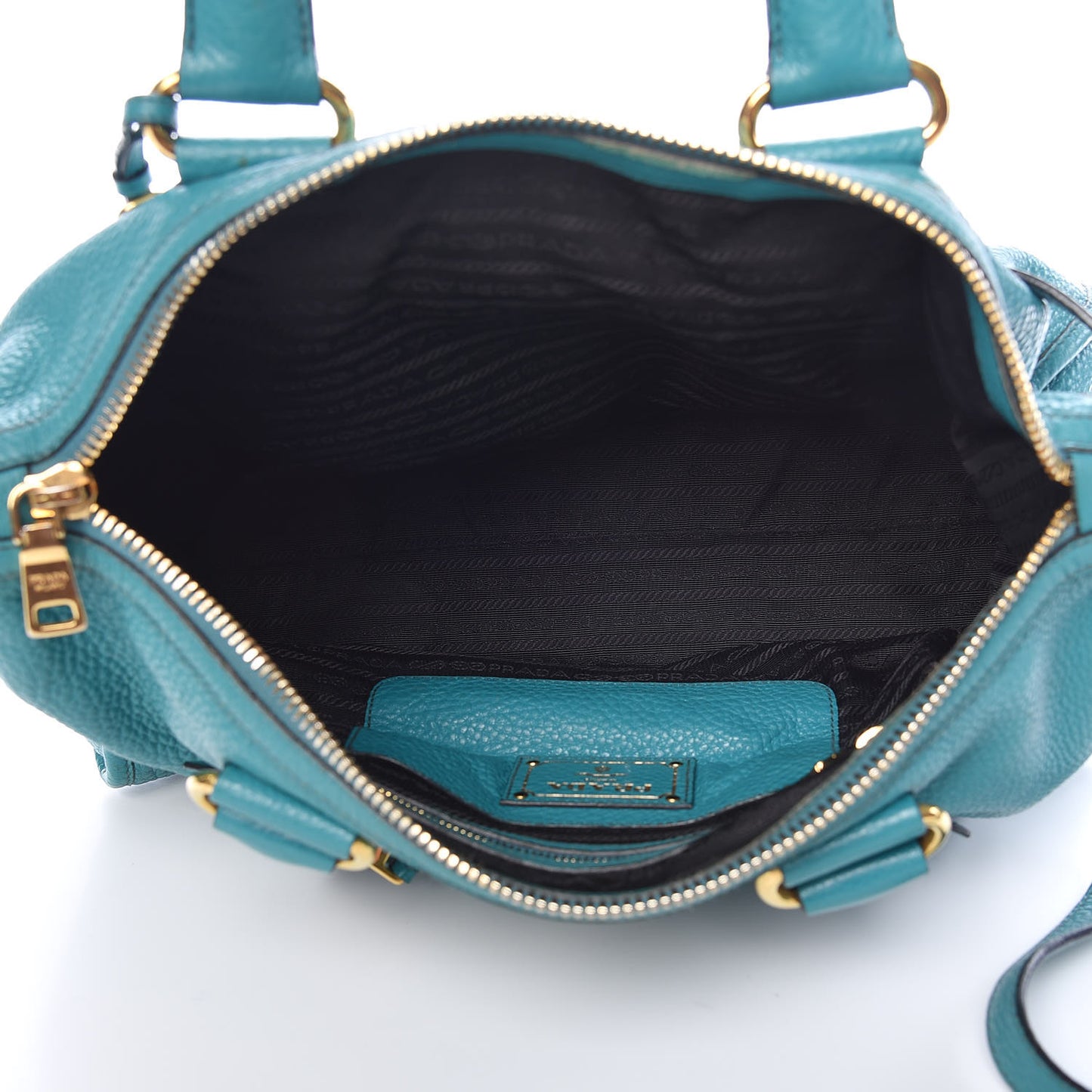 Vitello Daino Shopping Satchel Voyage Turchese