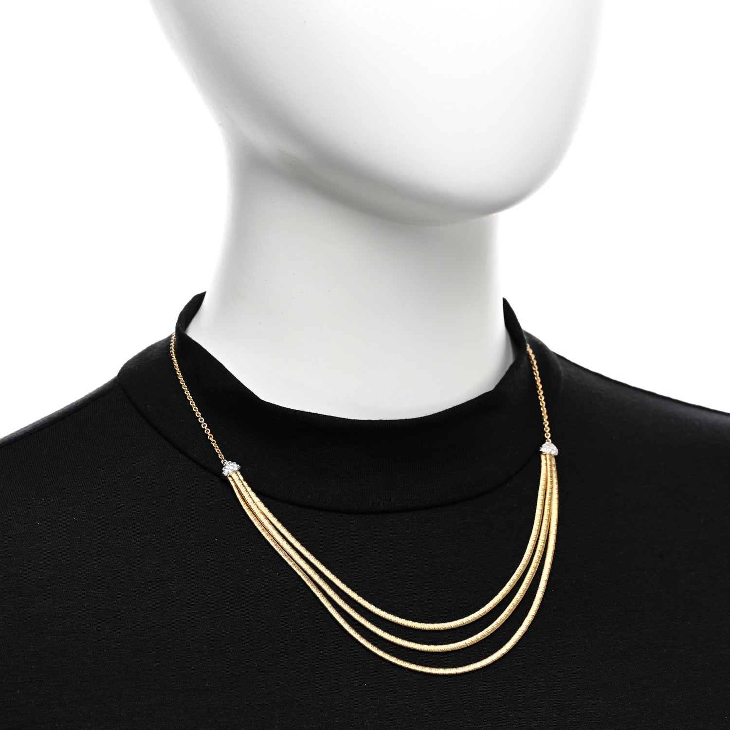 Marco Bicego 18K Yellow Gold Diamond 5 Strand Cairo Necklace 2 of 4