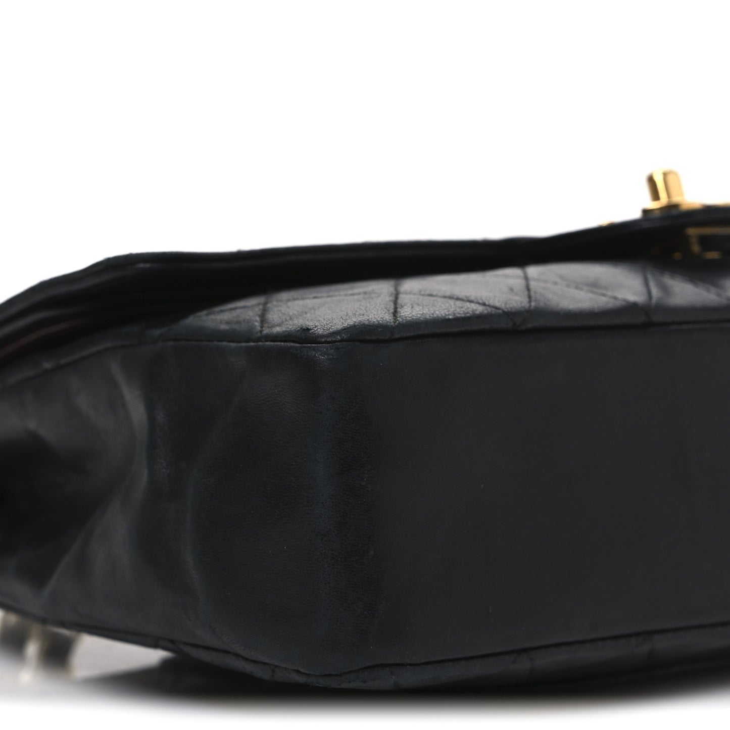 Lambskin Quilted Medium Double Flap Black