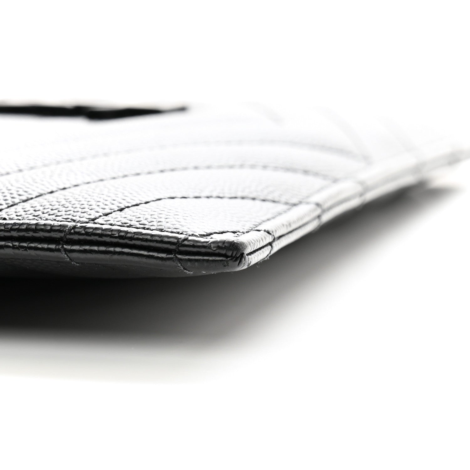 Saint Laurent Grain De Poudre Chevron Monogram Monochrome Bill Pouch Black 8 of 9