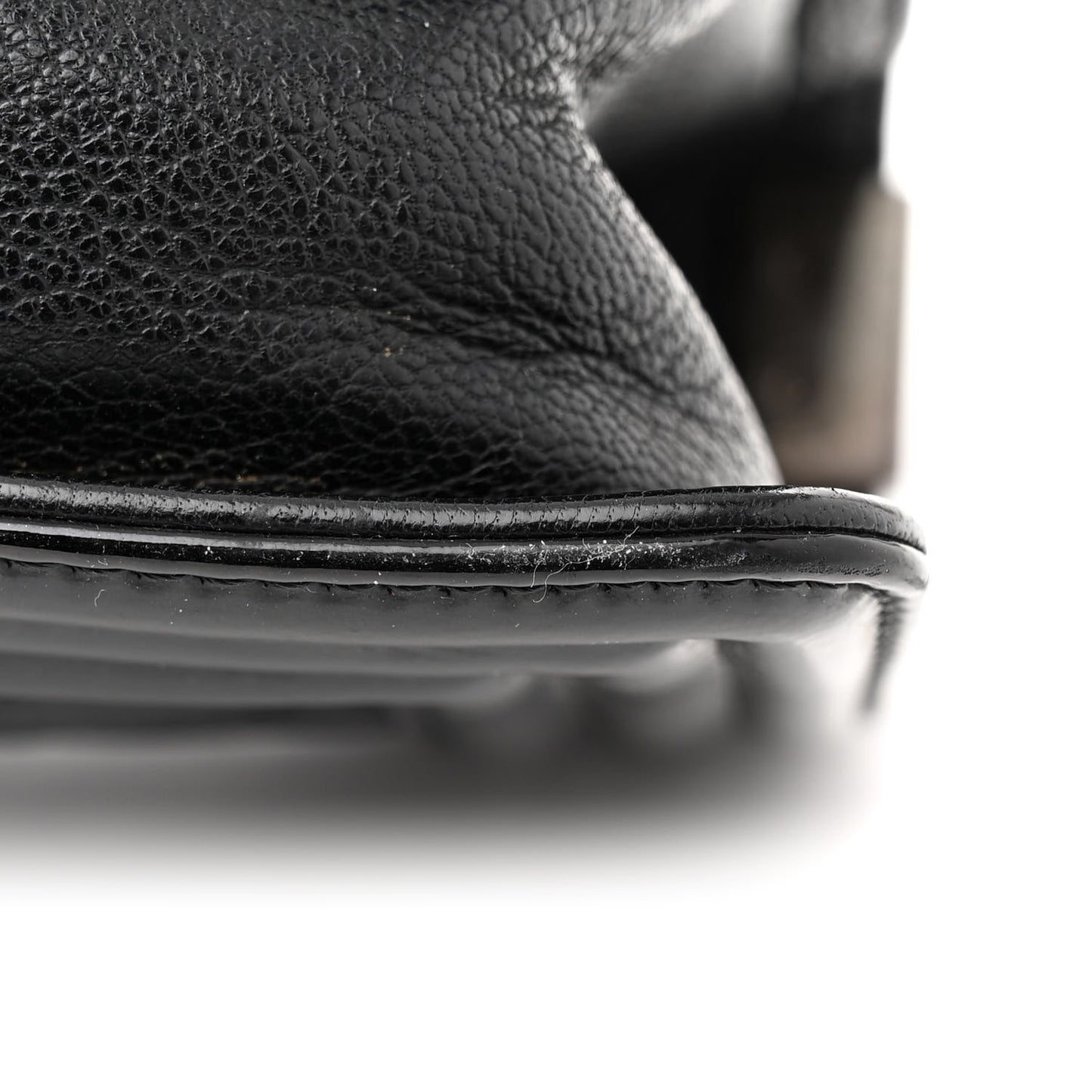 Goatskin Quilted Patent Small Duo Boy Flap Black