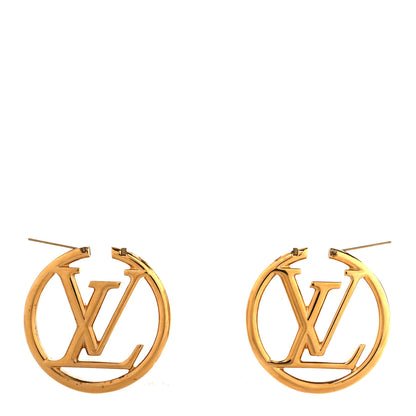 Louis Vuitton Metal Louise Hoop Earrings Gold 5 of 12