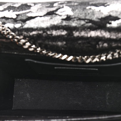 Saint Laurent Metallic Fabric Camouflage Medium Classic Monogram Kate Tassel Satchel Black 5 of 12