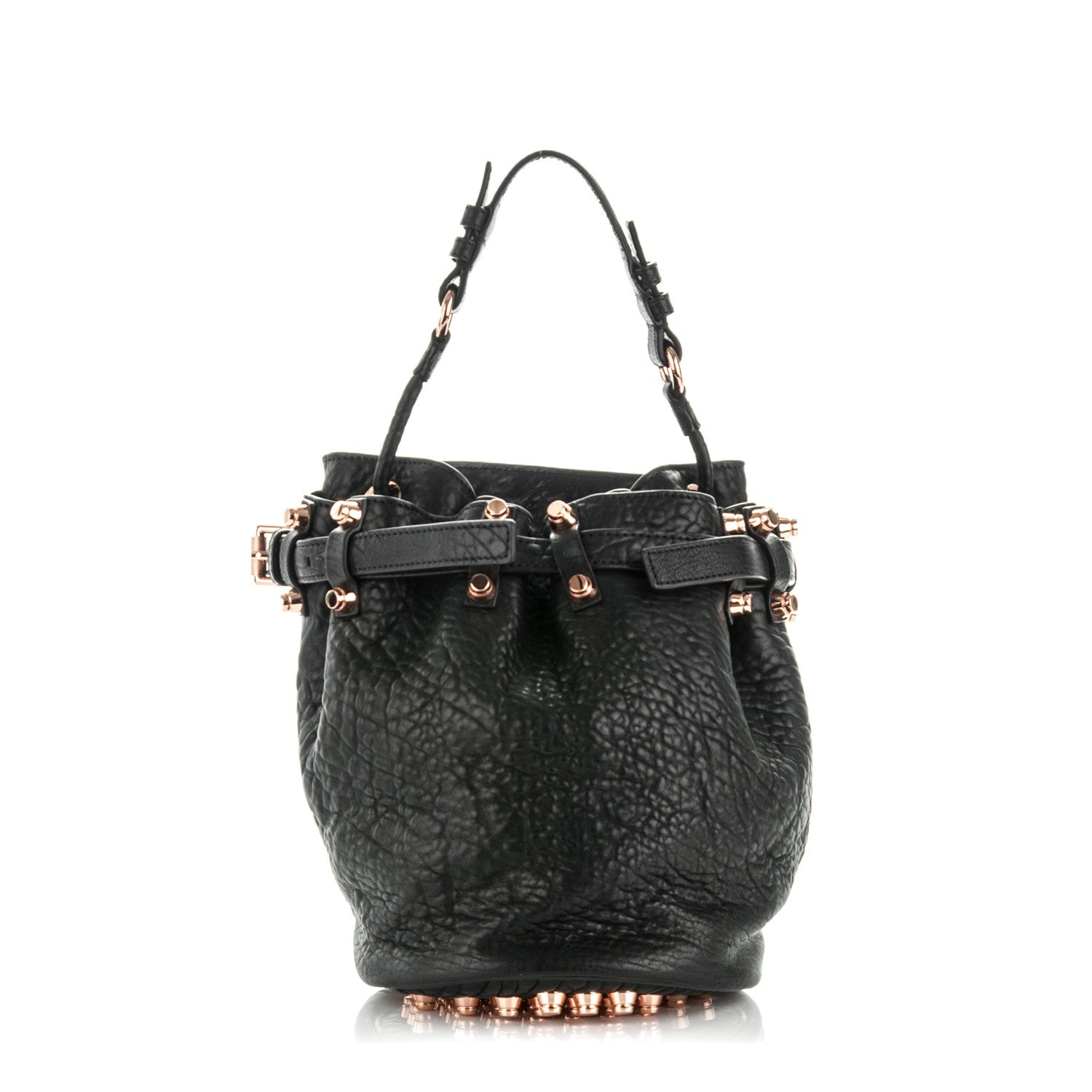 Alexander Wang Pebbled Lambskin Diego Bucket Black Rose Gold Hardware 1 of 8