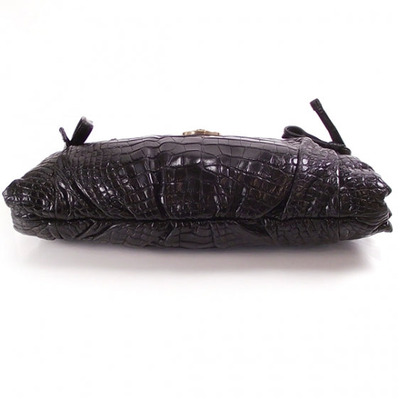 Alligator Hysteria Clutch Black