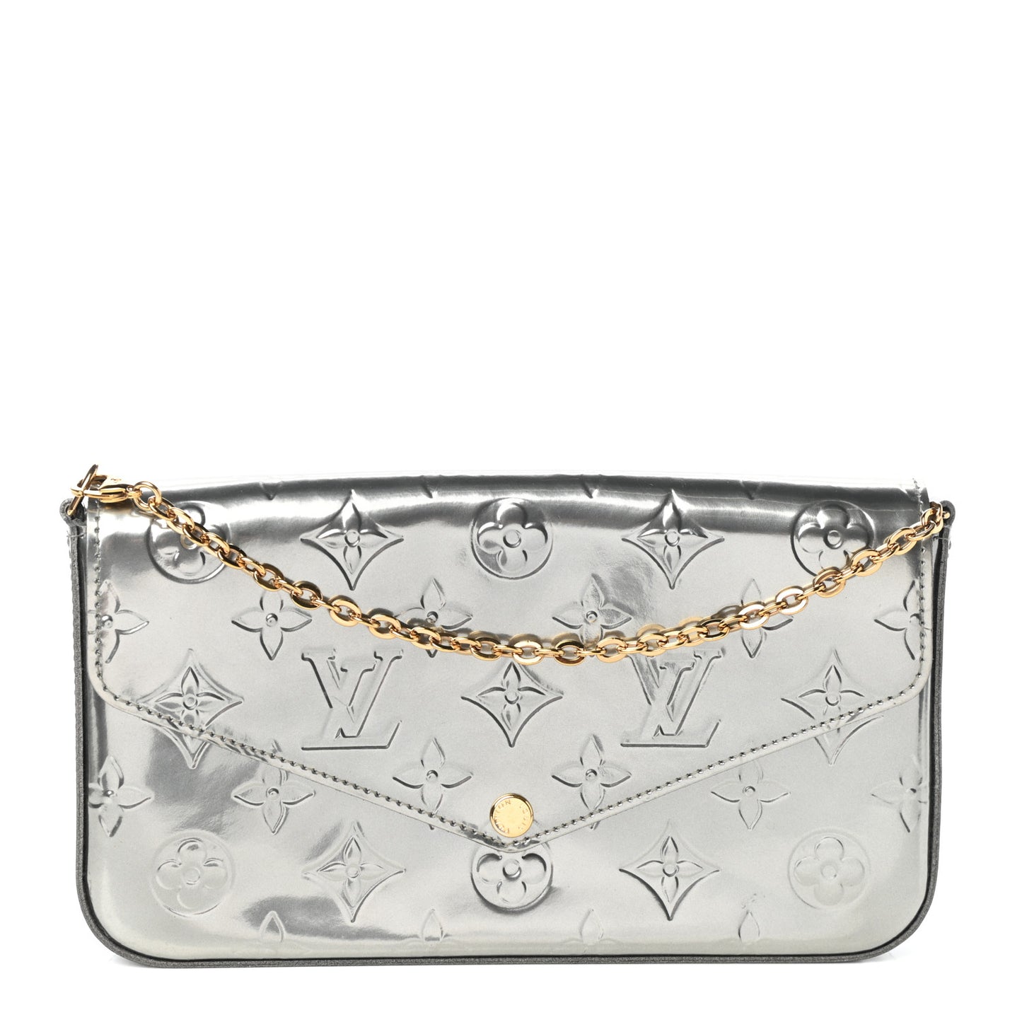 Vernis Felicie Pochette Chain Wallet Gris Metal