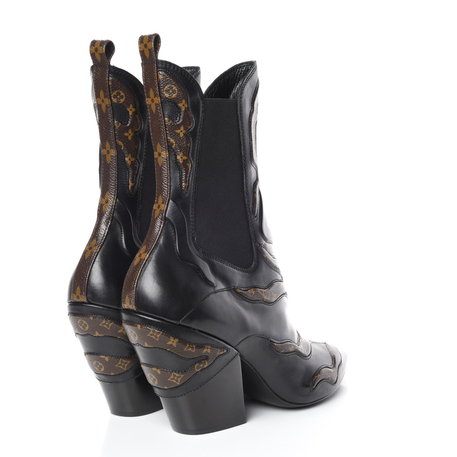Louis Vuitton Calfskin Monogram Fireball Ankle Boots 39 Black 4 of 10