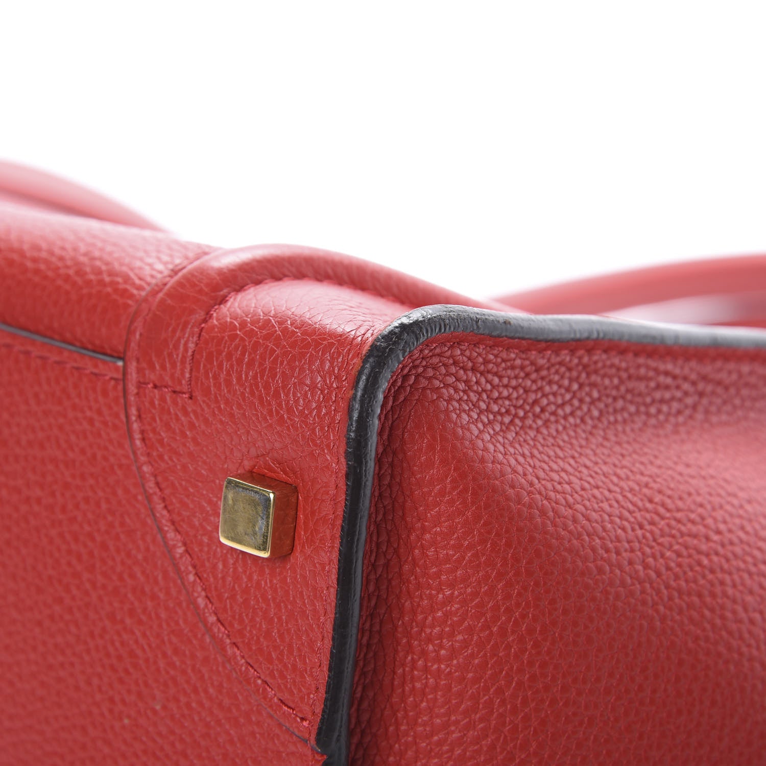 Celine Drummed Calfskin Mini Luggage Coquelicot 9 of 14