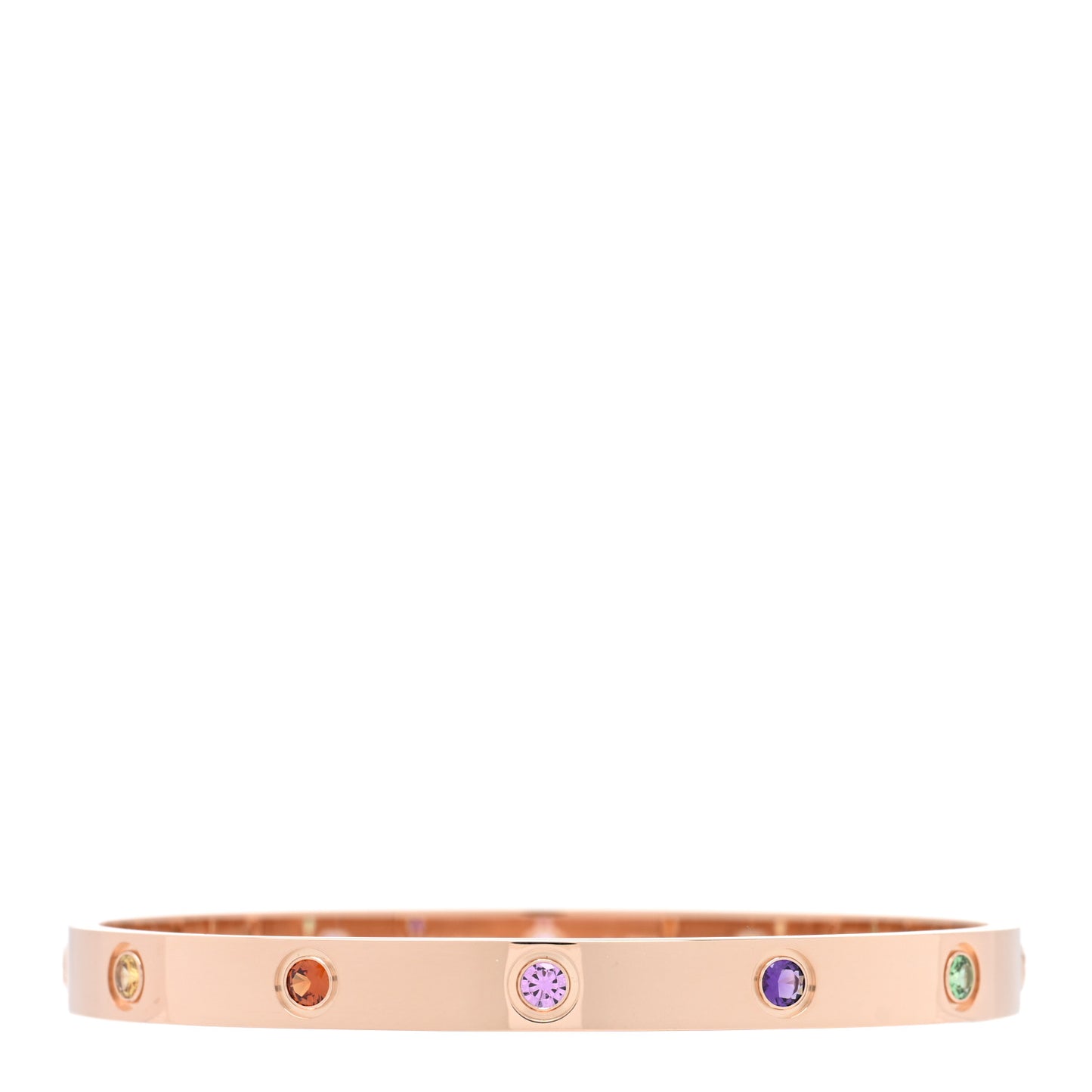 18K Pink Gold Sapphire Garnet Amethyst LOVE Bracelet 18